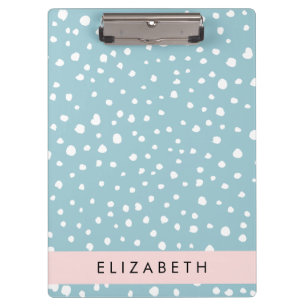 Blue Dalmatian Spots, Dalmatian Dots, Your Name Clipboard