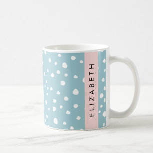 Blue Dalmatian Spots, Dalmatian Dots, Your Name Coffee Mug