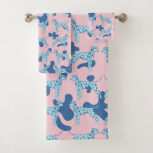 Blue Dalmatians Bath Towel Set