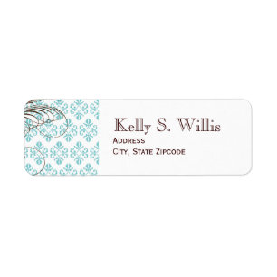 Blue Damask Address Labels