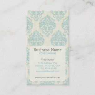 Blue Damask Appointment Business Card