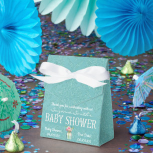 Blue Damask Baby Shower Favour Box