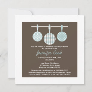 Blue Damask Bridal Shower Invitations