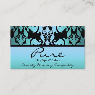Blue Damask Business Card
