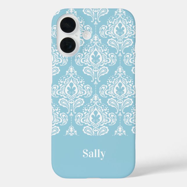 Blue Damask Case-Mate iPhone Case (Back)
