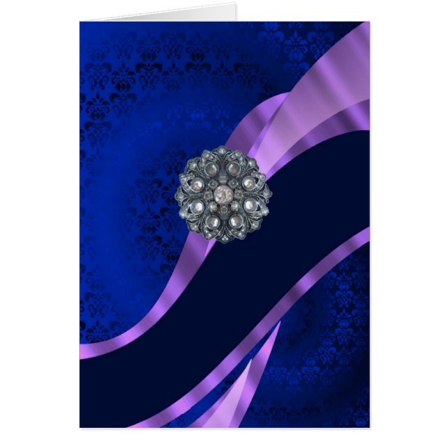 Blue damask & crystal (Front)