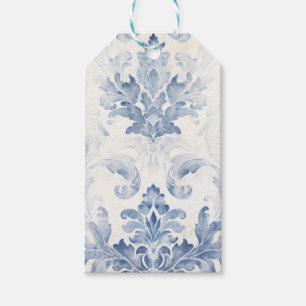Blue Damask Gift Tags
