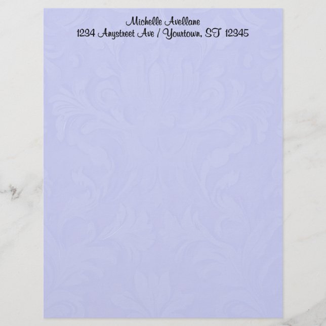Blue Damask Letterhead (Front)