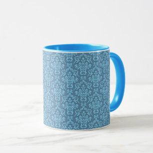 Blue Damask Pattern Mug