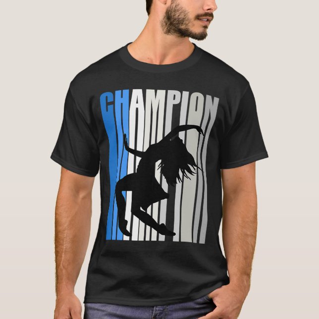 Blue Dance Champion Girls Birthdaytheatrical Dance T-Shirt (Front)