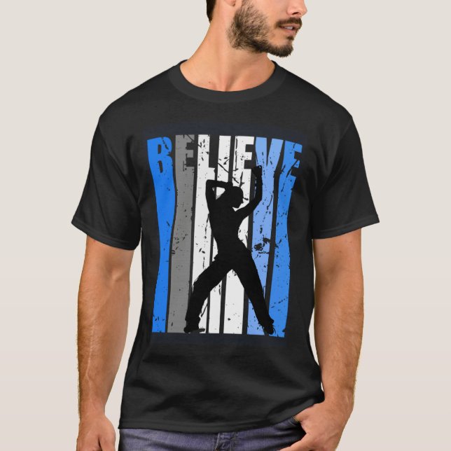 Blue Dance Team Dancing Dancer Believe Motivating  T-Shirt (Front)