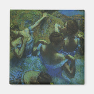 Blue Dancers by Edgar Degas, Vintage Impressionism Magnet