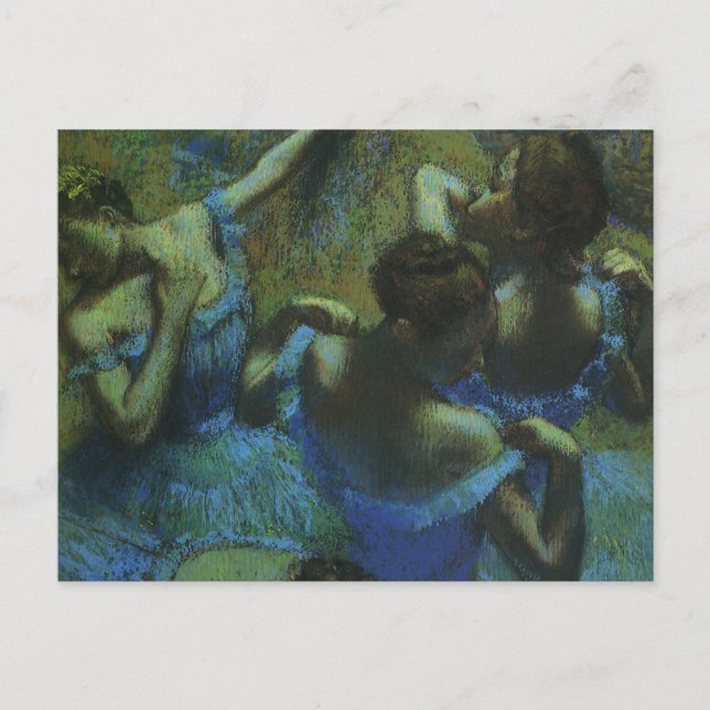 Blue Dancers by Edgar Degas, Vintage Impressionism Postcard (Front)