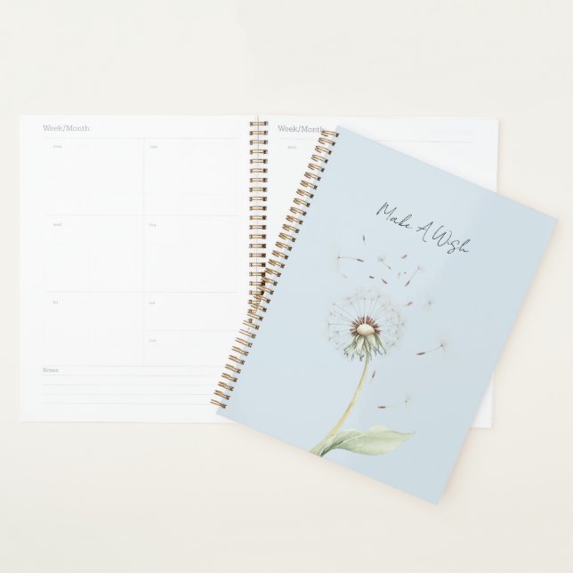 Blue Dandelion Flower Wish Planner (Display)