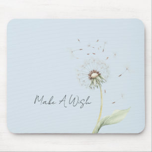 Blue Dandelion Flowers Wish Mouse Pad