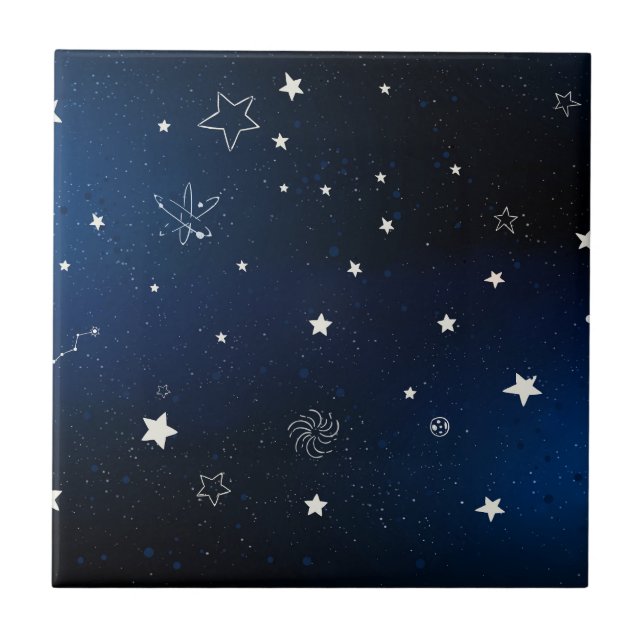 Blue Dark Galaxy Tile (Front)