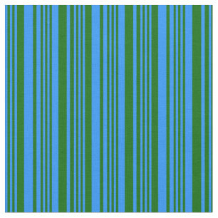 Blue & Dark Green Lines Pattern Fabric