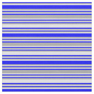 Blue, Dark Grey & Lavender Striped Pattern Fabric