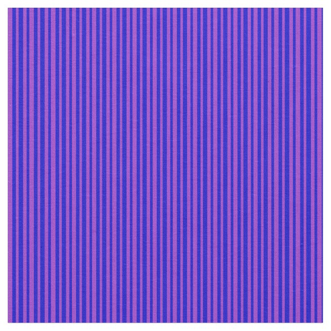 Blue & Dark Orchid Coloured Striped Pattern Fabric (Close Up)