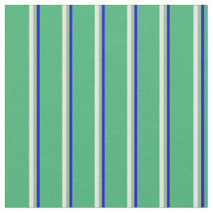 Blue, Dark Sea Green, Light Yellow, and Sea Green Fabric