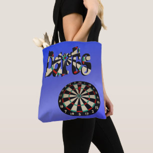 Blue Darts Logo Dartboard Design, Tote Bag