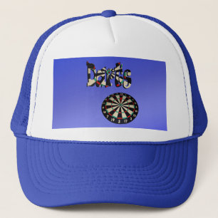 Blue Darts Logo Dartboard Design,   Trucker Hat