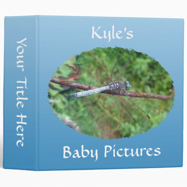Blue Dasher Dragonfly Coordinating Items Binder (Front/Spine)