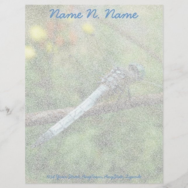Blue Dasher Dragonfly Items Letterhead (Front)