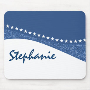 Blue Dazzling Star Curves Mousepad