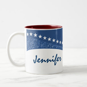 Blue Dazzling Star Curves Mug