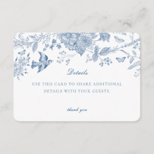 Blue De Toile Jouy Details Card Invitation Insert