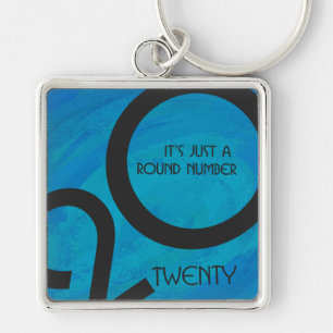 Blue Decade 20th Birthday Keychain