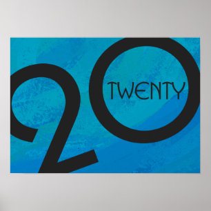 Blue Decade Birthdday Poster