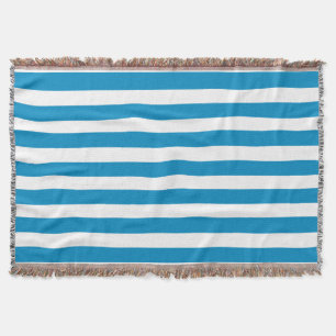 Blue Deckchair Stripes Throw Blanket