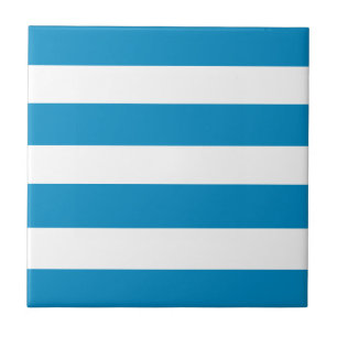 Blue Deckchair Stripes Tile