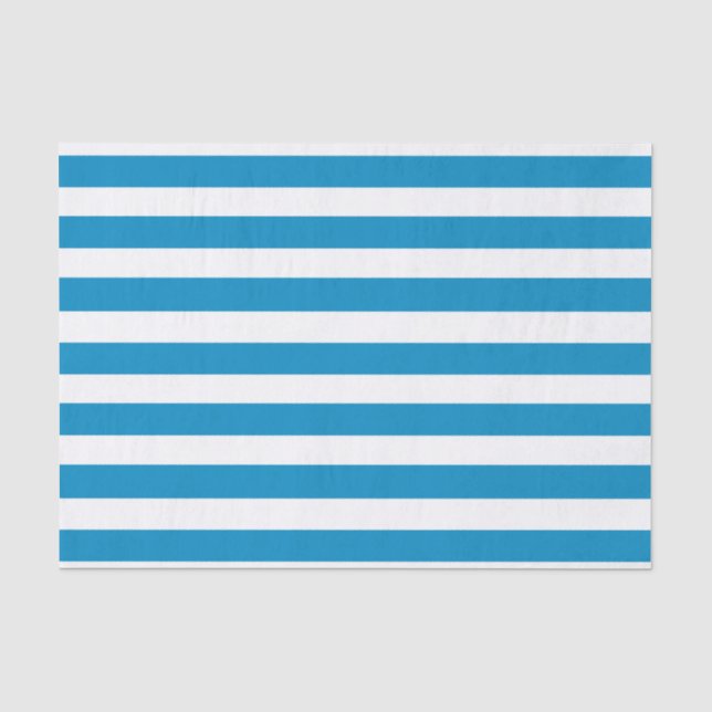 Blue Deckchair Stripes Tissue Paper (Front)