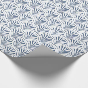 Blue Deco Fans Pattern Wrapping Paper
