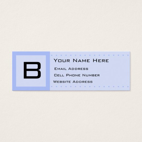 Blue Deco Initial Skinny Profile Business Card