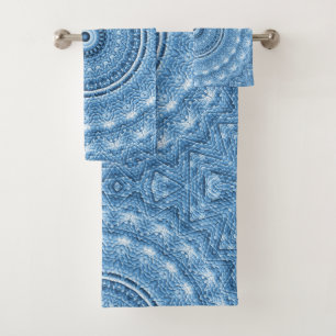 Blue Decorative Bath Towel Set