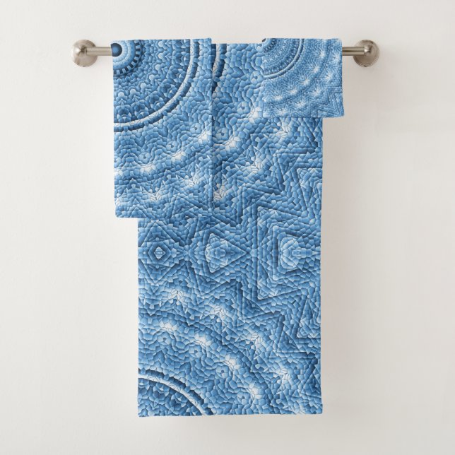 Blue Decorative Bath Towel Set (Insitu)