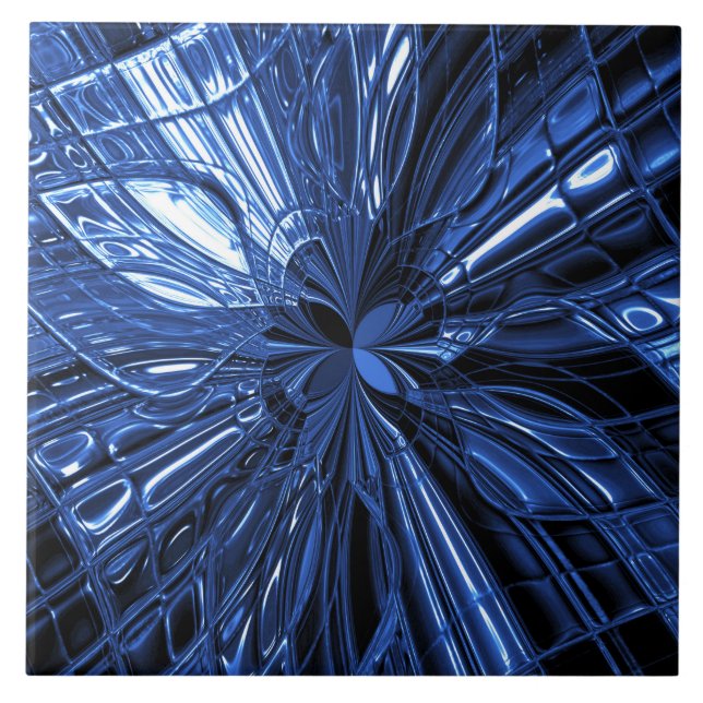 Blue Decorative Ceramic Tile (Front)