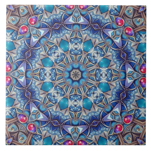 Blue Decorative Ceramic Tile (Front)