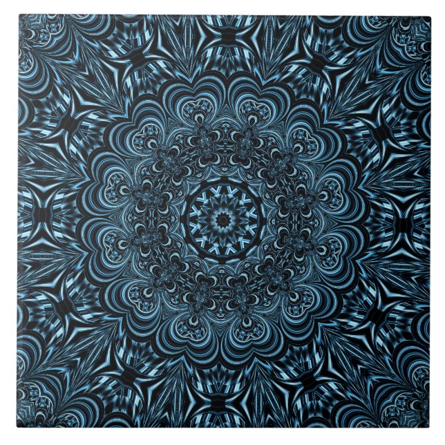Blue Decorative Ceramic Tile (Front)