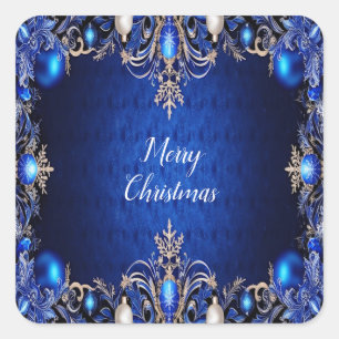 Blue Decorative Christmas Sticker