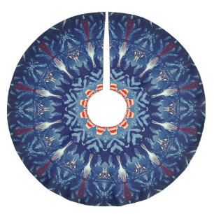 Blue Decorative Christmas Tree Skirt