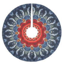 Blue Decorative Christmas Tree Skirt