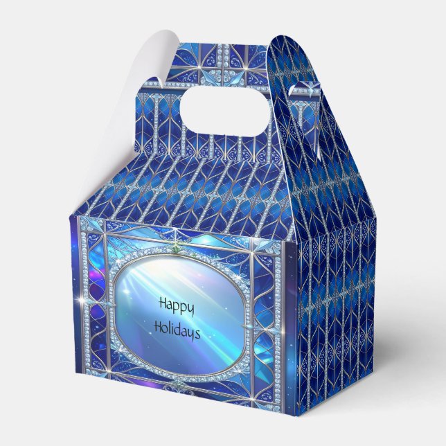 Blue Decorative Favour Box (Front Side)