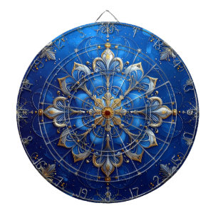 Blue Decorative Floral Dartboard