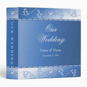 Blue Decorative Floral Wedding Album Binder