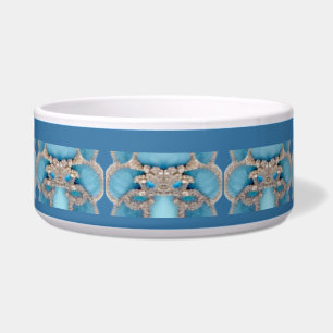 Blue Decorative Frame Pet Bowl